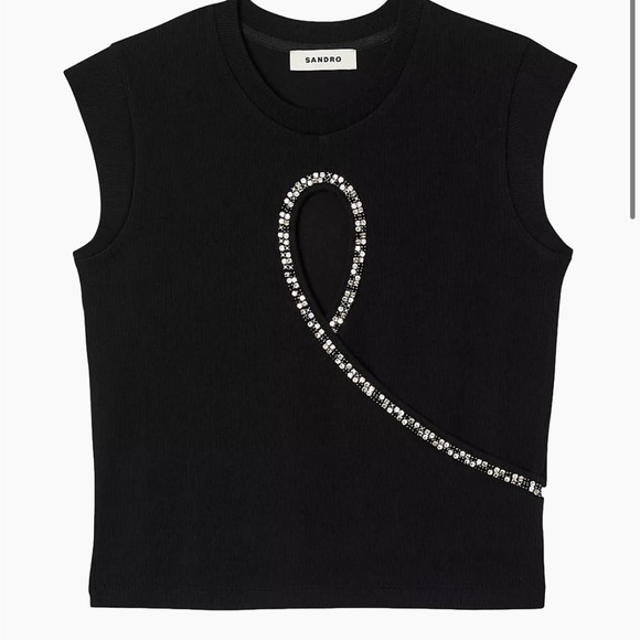 Sandro
Short Vest with Rhinestone Teardrop size 3 US L Large NWOT - Picture 11 of 15